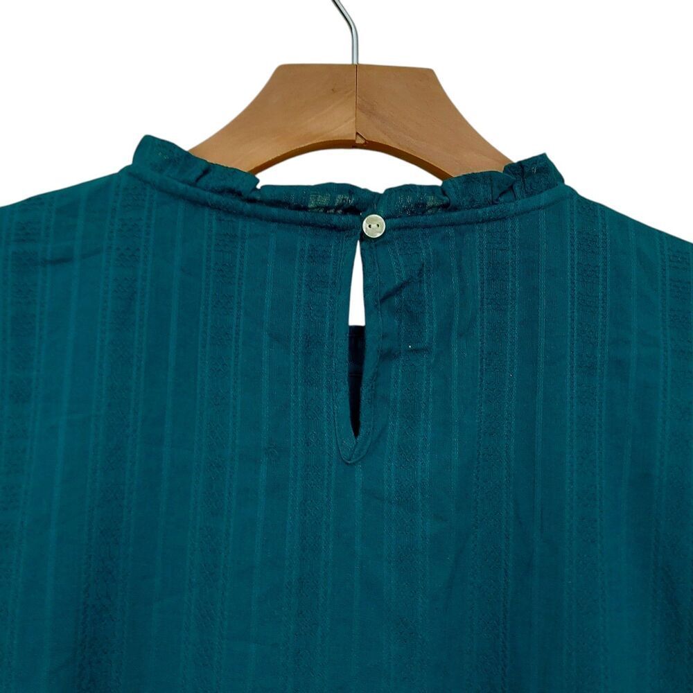 Universal Thread Mini Dress Womens Large Green Embroidered Short Sleeve Bohemian - Picture 8 of 13